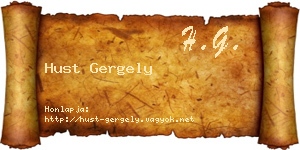 Hust Gergely névjegykártya